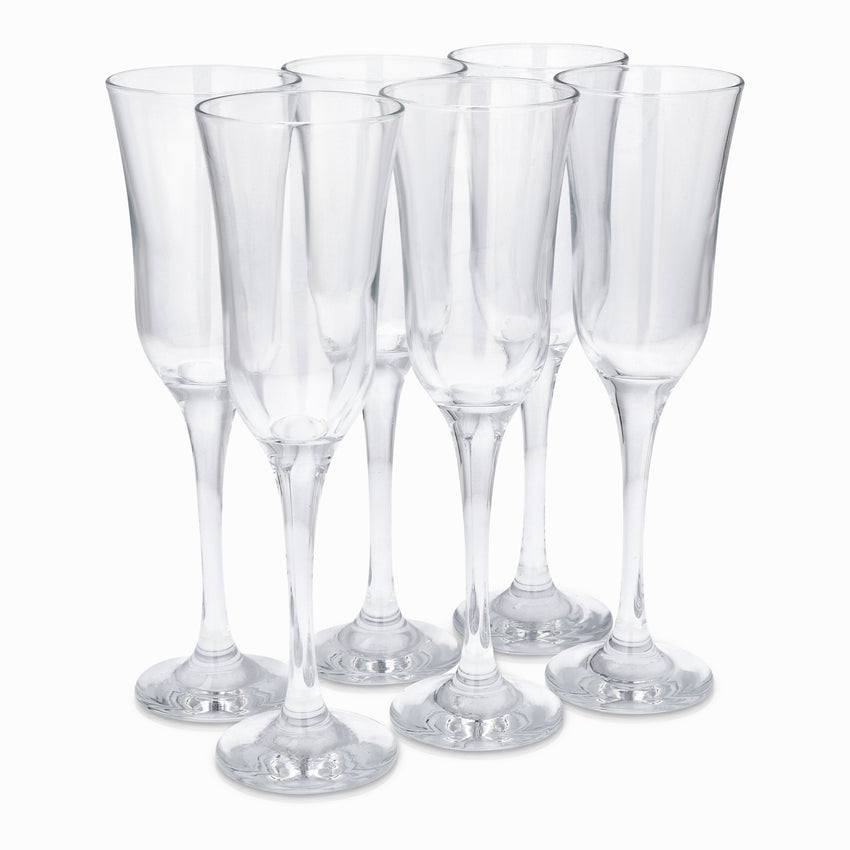Set of 6 Designed Champagne Glasses