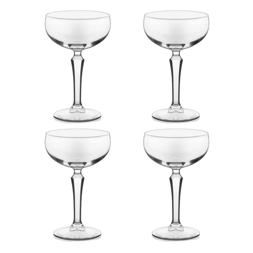 4 Diamond Designed Cocktail Glasses